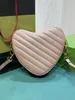 8A Fashion Designer Bag Womens Solid color leather shoulder bag heart shaped Chain bag Multi function wallet card bag