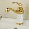 Grifos de lavabo de baño grifos de cuenca de latón con diamante grifo de baño mezclador de oro toque manija de un solo lavado caliente y fría toque torneiras