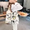 Sacs de soirée Sac de filles Coton Tissu décontracté Tote coréenne Lady Graffiti Fashion Hasp High-Capacity Awling Handsbag Shopoing