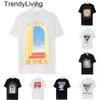 2024 Nouveaux casablancas T-shirt Luxury Mens Tees Portez des manches absorbantes du cou