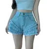 Frauen-Shorts Sommerkoreaner Stil Solid Color High Taille Franed Quasten Fashion Street kurz für 18-24 Jahre alt