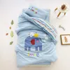 Asilo a stampa in cotone puro in cotone 3 pezzi set per bambini baby biancheria da letto e cuscino per copertura per trapunta di biancheria da letto senza riempire 240429