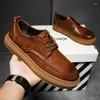 Casual Shoes Zftl Men's Oryginalny skórzany luksusowy człowiek trampki gradient brytyjska biznesowa platforma wypoczynkowa