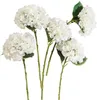 Dekorative Blumen 5pcs 15,4in künstliche Hortensie Seidenstrauß Faux -Stängel für Hochzeitsmittelstücke Hausdekoration (Weiß 5)