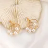 Kolczyki Dangle Proste geometryczne kobiety Tassle Pearl Crystal Sweet Bohemian Drope Earring