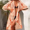 Summer Beach Mesh Poncho dla kobiet Koronki kąpielowe Otwórz Kimono Beach Cardigan Cardigan Seksowne okładki kostium kąpielowy