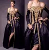 Abiti arabi Abiti da sera uscivano appliques per spalle a maniche lunghe divise abito da ballo satinato Dubai Abaya Occasione speciale 9536657