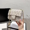 LOULS VUTT 22P France Women Classic Mini Flap Tweed Crush Ball Torby GHW Matelasse Sain Crossbody Luksus Designer Outdoor Sac Pnwi