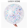 36 Inch Shiny Confetti Balloons Transparent Paper Foil Globos Gold Glitter Wedding Birthday Party Supplies S00111 240427