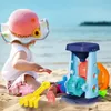 Childrens Beach Sand Toys Zestaw zestawu zabawek z piaskowym kółkiem z łopatkami 2 formy dzieci dzieci na świeżym powietrzu 240418