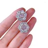 Boucles d'oreilles S925 Silver High Carbon Diamond 6 mm Round Round Wielry Boucle d'oreille polyvalente