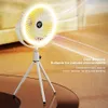 Desktop Air Cooling Circulator med LED Light Portable TripoD Camping Fan USB uppladdningsbar multifunktion 240422