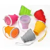 200ML Silicone Folding Cup Drinkware Multifunction Tumblers Retractable Outdoor Travel Camping Water Cups Mug With Lanyard 12 Colors