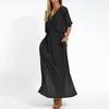 Robes de fête femme élégante taille élastique en V profondeur