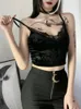 Women's Tanks ALTGOTH Streetwear Veleve Y2k Camisole Women Dark Mall Goth Sexy Lace Patchwork Bodycon Crop Tank Tops Vintage Gothic Black