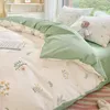 Bettwäsche -Sets Blumen -Duvet -Abdeckung für Doppelbett -Baumwoll -Quilterdecke mit 2pc Kissenbezug 4 Ebenen