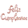 Decoración de fiestas Español Happy Birthday Letters Globos en minúsculas Alfabeto Alfabeto Foil Globos Banner Baby Shower