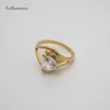 Cluster Anneaux jaunes Gold plaqué 8 mm Triangle Cz Stone Lady Ring Unique Design Sz 7 8