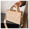 Trendy Flanell Elegant Letter Print Handtaschen Damen Velours Bag Female Square Crossbody Taschen Umhängetasche