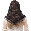 Шарфы 1 % четыре сезона Жаккард Роуз Кружевные треугольные шарф Полиэфирные платки для женщин мусульманская молитва