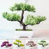 Decoratieve bloemen nep plant bloem pot ornamenten kunstmatige bonsai kleine boompot voor thuisfestival tuin bruiloft decoratie