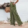 Kadın pantolon kadın yüksek bel geniş bacak çizgili moda düğmesi gündelik plaj yaz gevşek palazzo pantolon y2k salon sokak kıyafetleri
