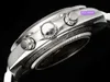 BBK Watch Diamètre 40 mm avec 4130 Chronographe Chronographe Miroir en verre saphir incurvé Sangle de boîtier en acier inoxydable