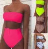 Swimwear féminin High Taist Brésilien Bikini 2024 BELLE FEMMES BANDEAU MAISON FEMME FEMME PUSH BAILING SUMBRE BAISERS BIQUI