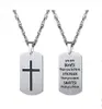 10pcs / lot Cross Dog LETTRE GRAVED BIBLE LETTRE PENDANT EN ACIELLE COLLE PENDANT BIJOUR BAPTIST POUR MEN336217