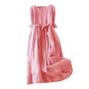Платье для вечеринок Summer Midi Dress Элегантное ретро-а-line с талией с пояс