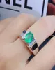 Natuurlijke Emerald Ring 925 Sterling Silver 57mm edelsteen fijne sieraden voor MAN9561495