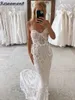 Сексуальные порывы иллюзия русалка свадебные платья спагетти ремешки рукавочные аппликации кружевные свадебные платья