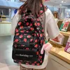 Skolväskor Miyagawa College Style Söta flickor Bag Strawberry Mönster Student Travel Ryggsäck Kawaii Japanska ryggsäckar