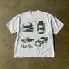 ハラジュクファッションカジュアルサマー家具プリント半袖大型TシャツレディーストップY2Kレトロ衣類Tシャツ240430