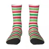 Dames sokken gestreepte polka dot rood groen kerstmoderne kousen mannen ademende buiten lente aangepaste non -slip