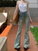 Jeans pour femmes Slegiri Flare femme coréenne mode coréen vintage pantalon denim lavé le streetwear occasionnel pantalon haute taille pour femmes