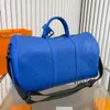 Blauwe draagtas bloemen ontwerpers tassen sport gym reis messenger ontwerper lederen schouderbagage tas mflru