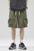 Mäns shorts 2024 Summer Trendy Brand Quick Drying Work för lösa och mångsidiga svala känslor Ice Silk Split Pants Men Män