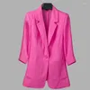 Costumes de femmes glace coton coton petit costume femme veste printemps automne blazer slim-fit day solide décontracté entièrement manteau de grande taille