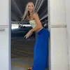 Sexy lage taille kokerrok y2k bodycon midi blauw lange vrouwen mode fundamentele massieve groene lente herfst streetwear 240429