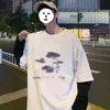 メンズ秋の秋の特大の長袖Tシャツメンズ服y2kレトロ印刷ジムアニメシャツトップメンズグラフィックTシャツ240426