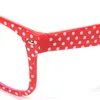サングラスキューボジューレッド近視眼鏡女性ドット眼鏡フレームアンチブルーライトリフレクションスクエアアイウェアファッション0 -75 150 200 250