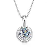 Catene naluxury gioielli pendenti gra certificati 2 moissanite sterling argento 925 impegno di fidanzamento per le donne