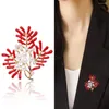 Brooches Coral Brooch avec strass de ruisseau élégant palissade de fausse perle