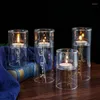 Titulares de velas Simplicidade nórdica portador de vidro transparente Decoração de castiola de castiça