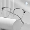 Solglasögon 80523 Högkvalitativ retro stora ramläsningsglasögon för mäns dator Anti Blue Light Professional Customiz Presbyopia