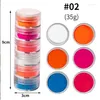 Nail Glitter 1 Set Fluorescent Neon Pigment Nails Powder Candy Color Rubbing Dust Gel Polish Chrome DIY Manicure Decoration