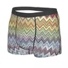 Sous-pants boho chic moderne en zigzag moderne Men de sous-vêtements Imprimé personnalisé géométrique multicolore boxer shorts Soft Soft