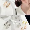 Classic v Gold Earrings T -vormige Designer oorbellen Designer voor vrouwen T1 Single -zijdige diamant oorbellen Designer Sieraden Exquisite Simple Luxury Earrings 6 Opties