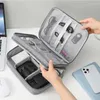 Kosmetische Taschen wasserdichte USB -Datenleitungsbeutel Tragbarer Ladegerüste Organizer Travel Make -up 3 Schicht Digitaler Kopfhörer